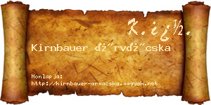 Kirnbauer Árvácska névjegykártya